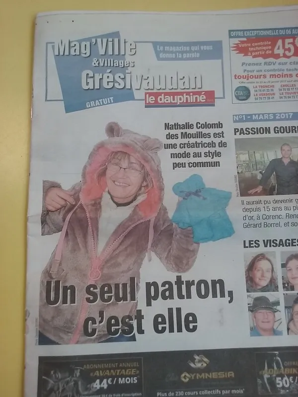 Le presse mag ville,page d'un journal où je suis à la une,le chef c'est moi.je suis debout avec une polaire car la photo a été prise au marché