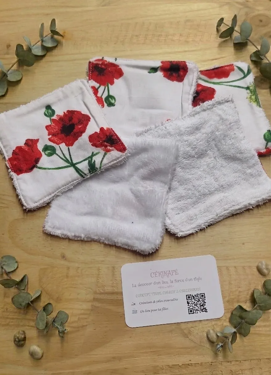 lingette écologique lavable en coton et éponge bambou